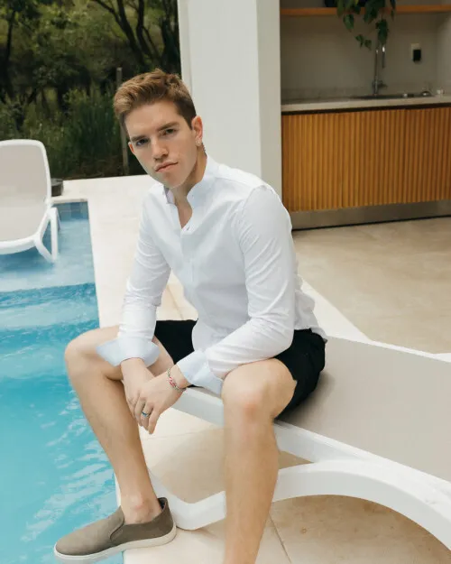 CAMISA LIBERATO BASICS MAO MANGAS LARGAS BLANCA
